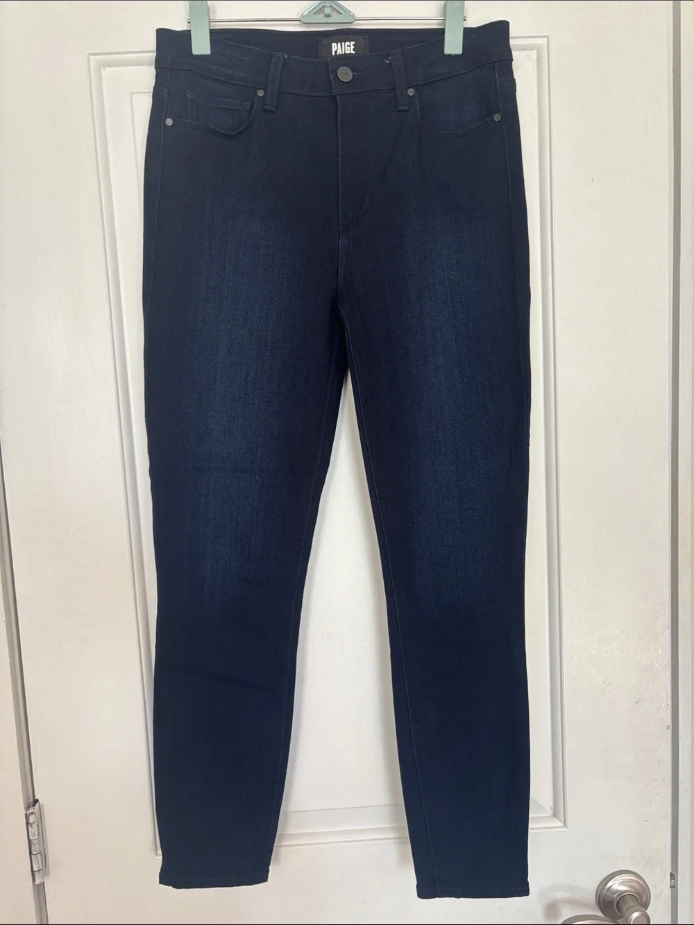 Paige Denim Hoxton Crop Skinny Jeans in Dark Navy Wash, 29 - Picture 2 of 8